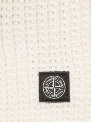 Echarpe en laine à imprimé Stone Island blanc
