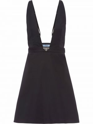 Αμάνικη νάιλον κοκτέιλ φόρεμα Prada μαύρο
