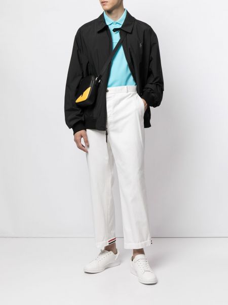 Pantalon brodé brodé taille haute Polo Ralph Lauren blanc