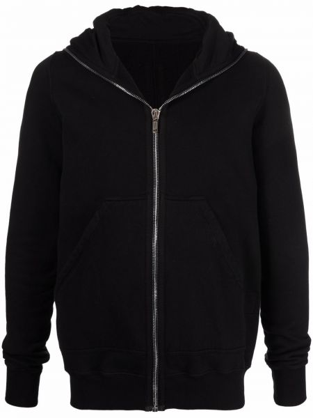 Bomull zip hettegenser Rick Owens svart