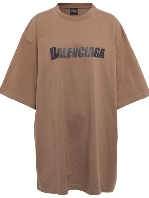 Oversize тениска Balenciaga бежово