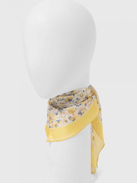 Jedwabna chusta Lauren Ralph Lauren żółta