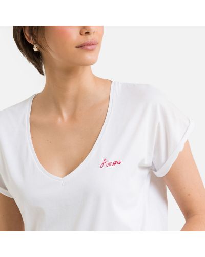 Camiseta con escote v Maison Labiche blanco