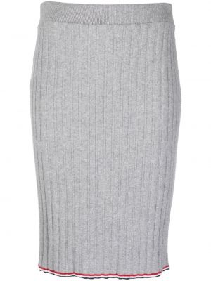 Pruhované kašmírové pletená sukně s vysokým pasem Thom Browne