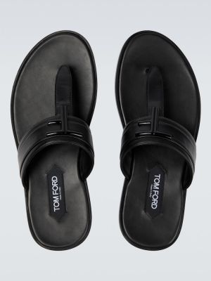 Sandały skórzane Tom Ford czarne
