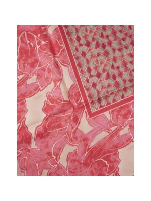 Bufanda de seda de flores con estampado Kiton rosa