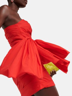Mini robe en coton Oscar De La Renta rouge