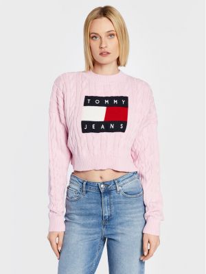 Džemper Tommy Jeans ružičasta