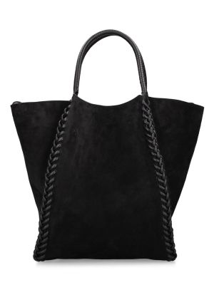 Плетени велурени шопинг чанта черно Altuzarra