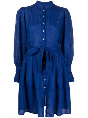 Lanena obleka z gumbi 120% Lino modra