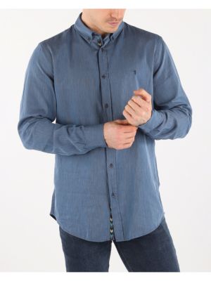 Rifľová košeľa Trussardi Jeans modrá