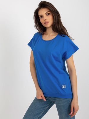 Bluzka z krótkim rękawem Fashionhunters niebieska