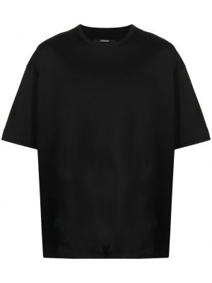 Asimetrisks kokvilnas t-krekls Songzio melns