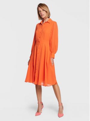 Priliehavé košeľové šaty Fracomina oranžová