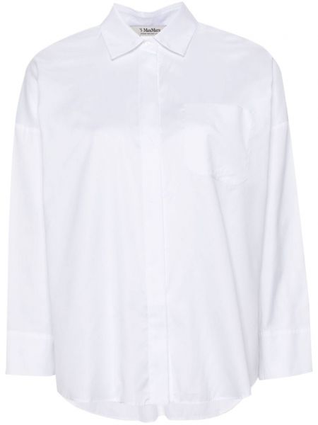 Koszula z wysoką talią bawełniana S Max Mara biała