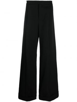 Pantaloni cu croială lejeră plisate Saint Laurent negru