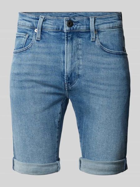 Szorty jeansowe slim fit w gwiazdy z kieszeniami G-star Raw niebieskie