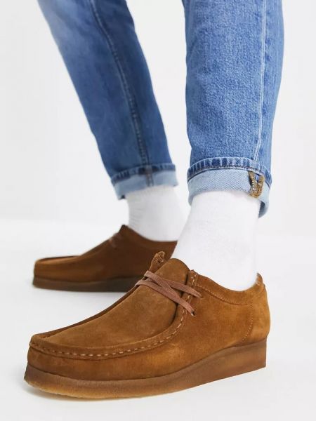 Замшевые туфли Clarks Originals коричневые