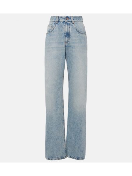 Straight leg jeans a vita alta Brunello Cucinelli blu