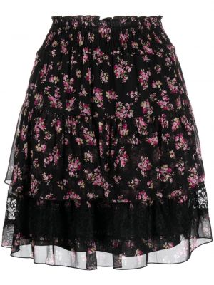Mini suknja s cvjetnim printom s printom Liu Jo crna