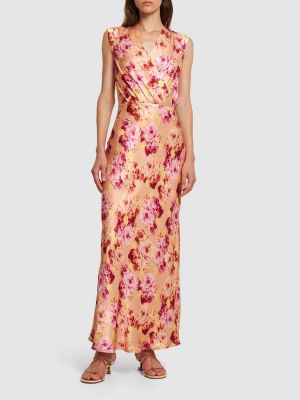 Dolga obleka iz viskoze s cvetličnim vzorcem Bec + Bridge