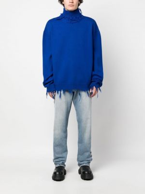 Pull effet usé en tricot Vetements bleu