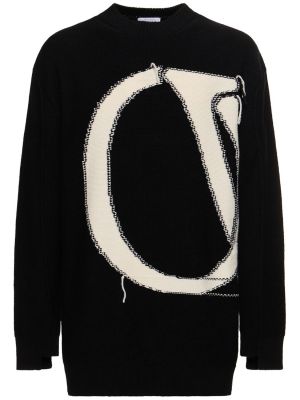 Вълнен пуловер Off-white черно