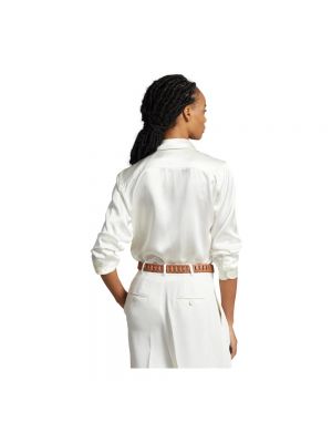 Camisa de seda clásica Polo Ralph Lauren blanco