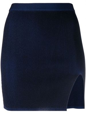 Pletená sukně s vysokým pasem z nylonu Alix Nyc - modrá