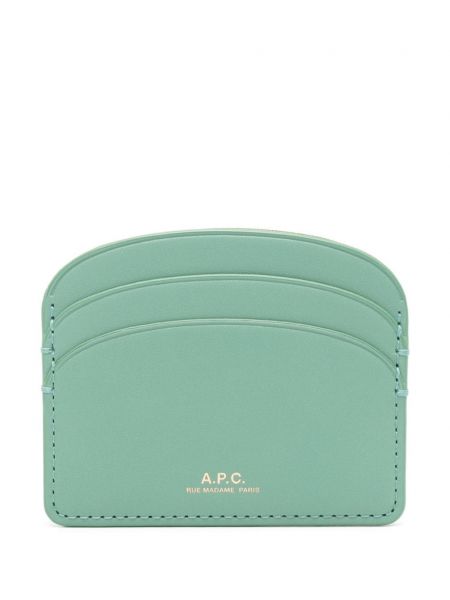 Kožená peňaženka A.p.c. zelená