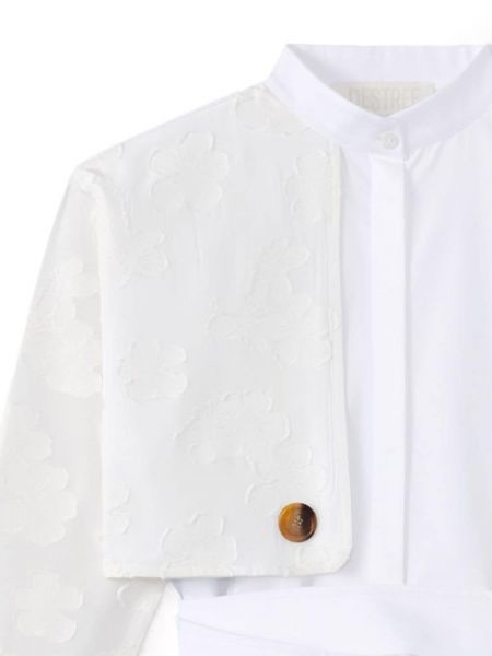 Koszula bawełniana żakardowa D'estree biała