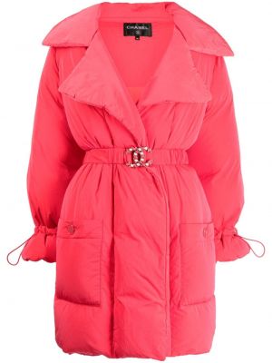 Prošívaný kabát Chanel Pre-owned růžový