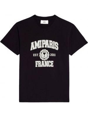 T-shirt con stampa Ami Paris nero