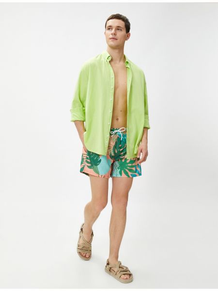 Kratke hlače s potiskom s tropskim vzorcem z žepi Koton