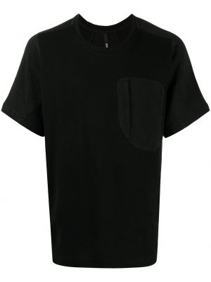 Памучна тениска с цип с джобове Byborre черно