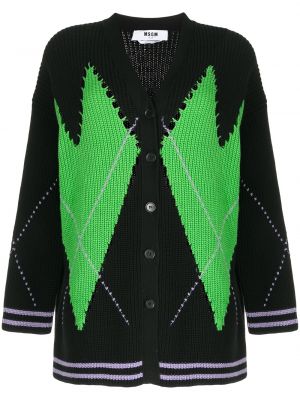 Strikkegenser med print med argyle-mønster Msgm svart