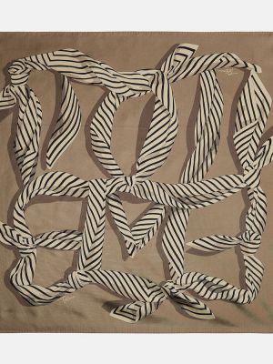 Fular de mătase cu imagine Toteme maro