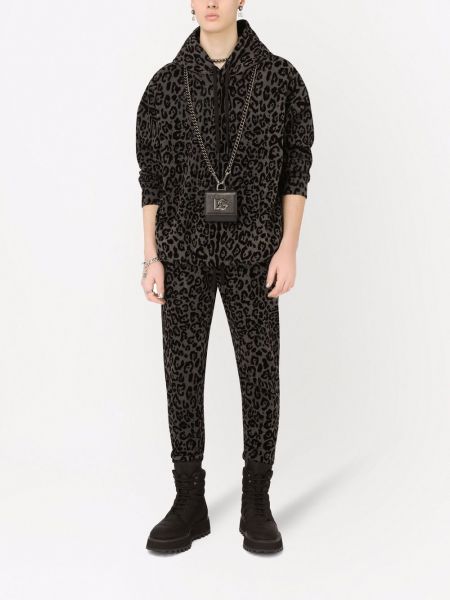 Pantalones de chándal con estampado leopardo Dolce & Gabbana gris