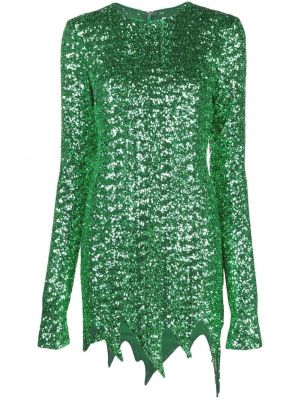 Flitrované koktejlkové šaty The Attico zelená