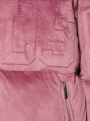 Aksamitna kurtka puchowa Gcds różowa