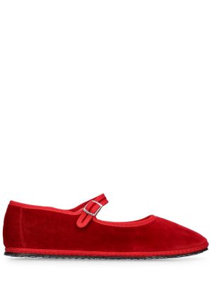 Aksamitne loafers Vibi Venezia czerwone