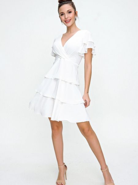 Šifonové večerní šaty By Saygı bílé