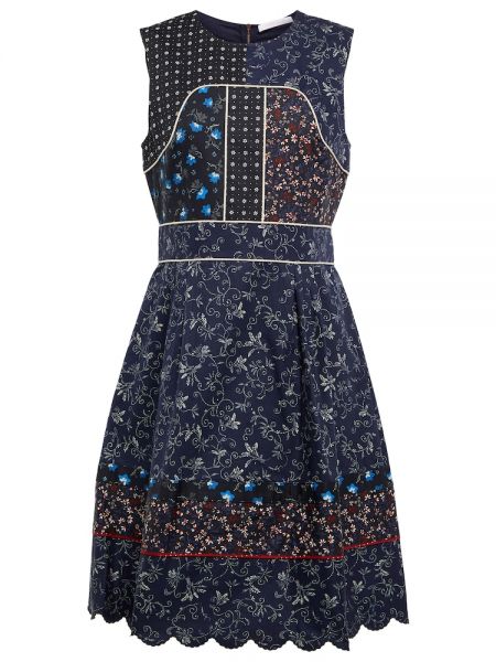 Pamučna midi haljina s cvjetnim printom See By Chloé plava