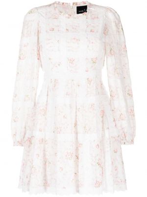 Obleka s cvetličnim vzorcem s potiskom Needle & Thread bela