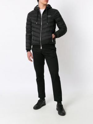 Péřová bunda s kapucí Armani Exchange černá
