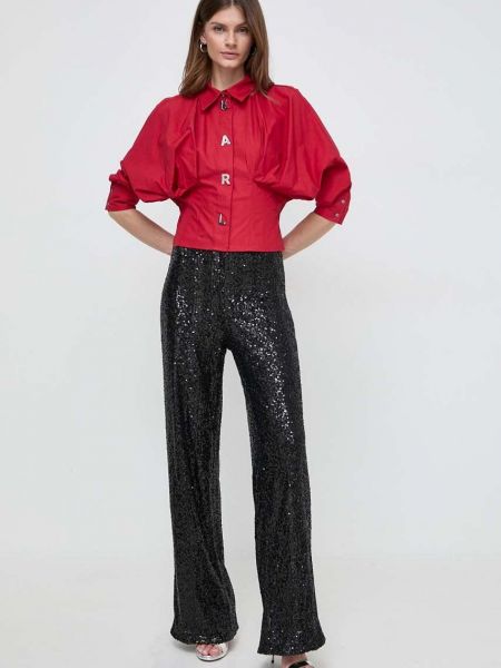 Koszula bawełniana relaxed fit Karl Lagerfeld czerwona