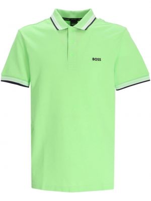 Памучна поло тениска Boss зелено