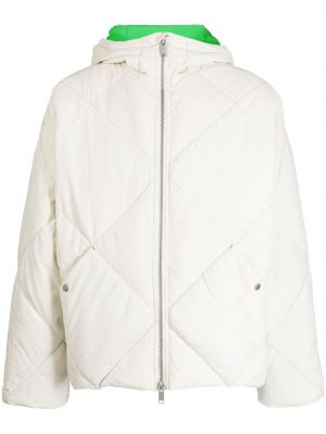 Prošívaná bunda na zip s kapucí Five Cm bílá