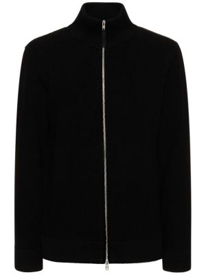 Bavlnený sveter na zips Maison Margiela čierna