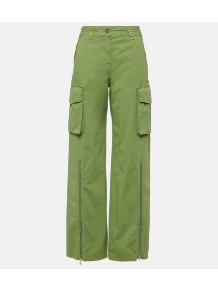 Bombažne kargo hlače Stella Mccartney zelena